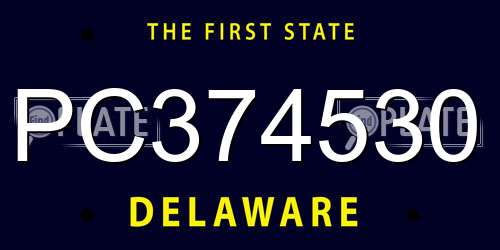 PC374530 Delaware License Plate