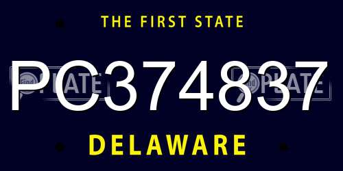 PC374837 Delaware License Plate