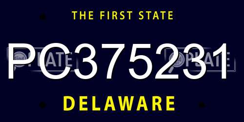 PC375231 Delaware License Plate