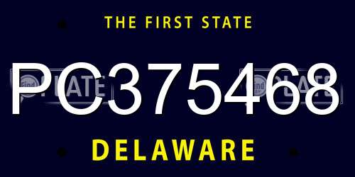 PC375468 Delaware License Plate
