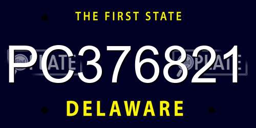 PC376821 Delaware License Plate