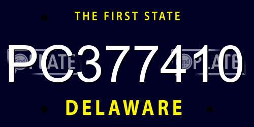 PC377410 Delaware License Plate
