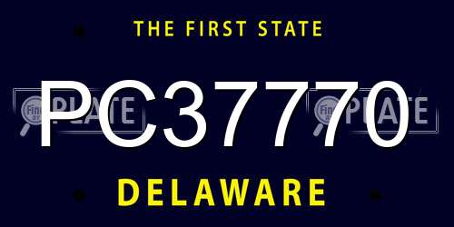 PC37770 Delaware License Plate