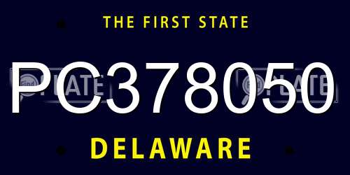 PC378050 Delaware License Plate