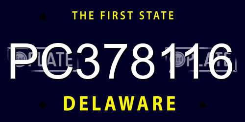 PC378116 Delaware License Plate