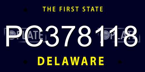 PC378118 Delaware License Plate