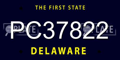 PC37822 Delaware License Plate