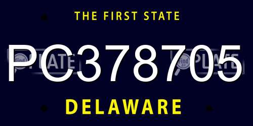 PC378705 Delaware License Plate