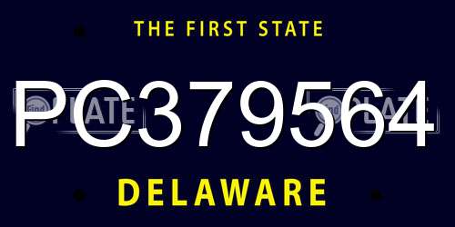 PC379564 Delaware License Plate