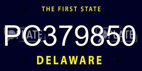 PC379850 Delaware License Plate