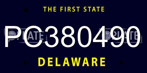 PC380490 Delaware License Plate