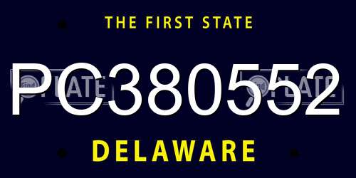 PC380552 Delaware License Plate