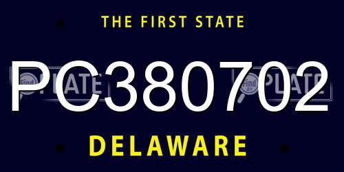 PC380702 Delaware License Plate