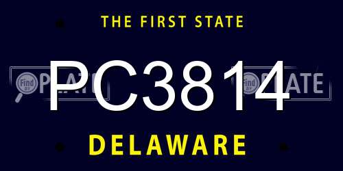 PC3814 Delaware License Plate