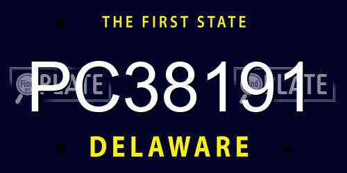 PC38191 Delaware License Plate