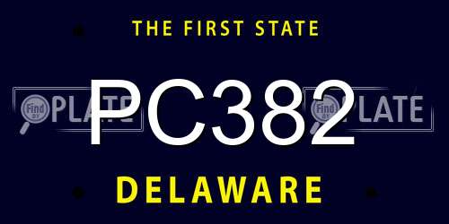 PC382 Delaware License Plate