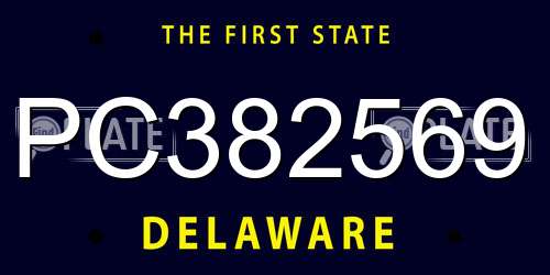 PC382569 Delaware License Plate