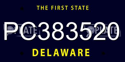 PC383520 Delaware License Plate