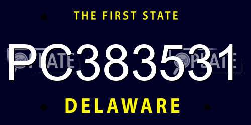 PC383531 Delaware License Plate