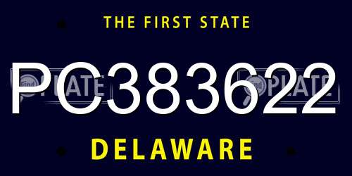 PC383622 Delaware License Plate