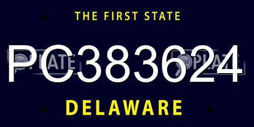 PC383624 Delaware License Plate