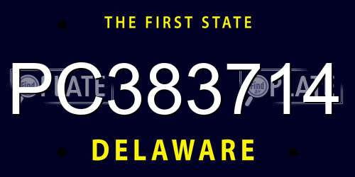 PC383714 Delaware License Plate