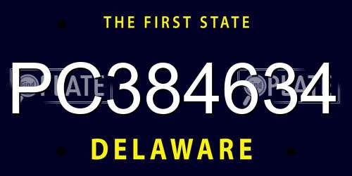 PC384634 Delaware License Plate