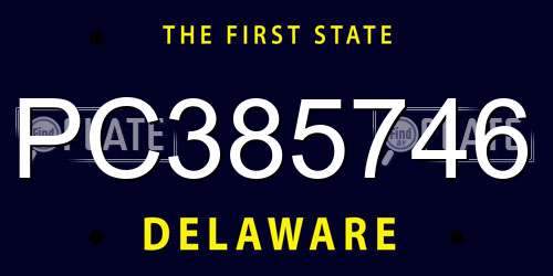 PC385746 Delaware License Plate