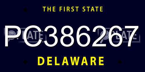 PC386267 Delaware License Plate