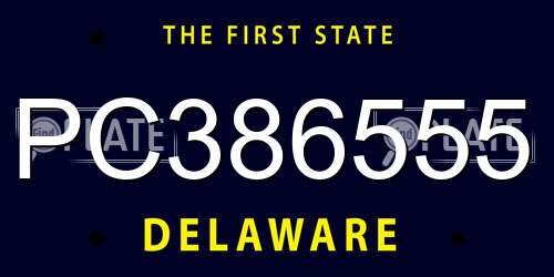 PC386555 Delaware License Plate