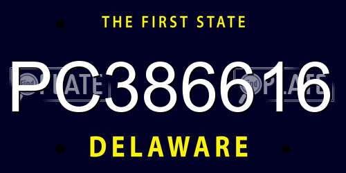 PC386616 Delaware License Plate