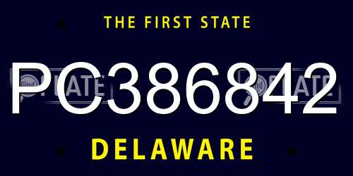 PC386842 Delaware License Plate