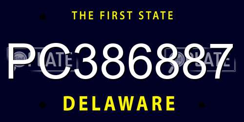 PC386887 Delaware License Plate