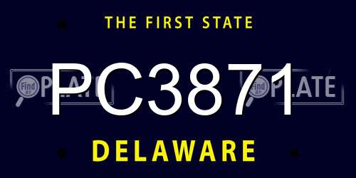 PC3871 Delaware License Plate