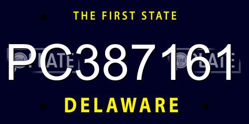 PC387161 Delaware License Plate