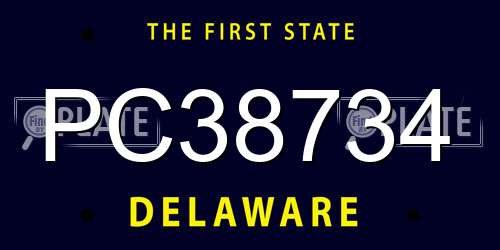 PC38734 Delaware License Plate