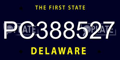 PC388527 Delaware License Plate
