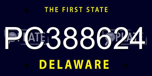PC388624 Delaware License Plate