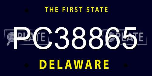 PC38865 Delaware License Plate