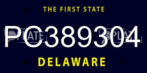 PC389304 Delaware License Plate