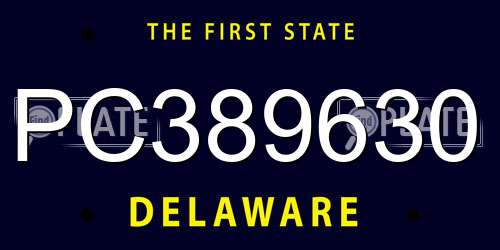 PC389630 Delaware License Plate
