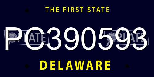 PC390593 Delaware License Plate