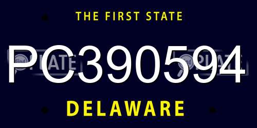 PC390594 Delaware License Plate
