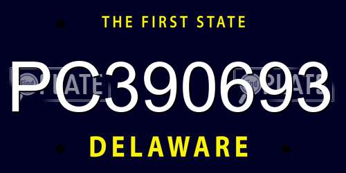 PC390693 Delaware License Plate