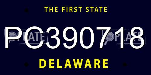 PC390718 Delaware License Plate