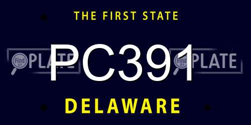 PC391 Delaware License Plate