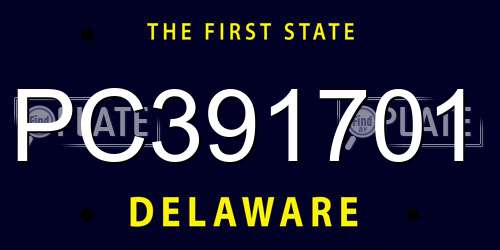 PC391701 Delaware License Plate