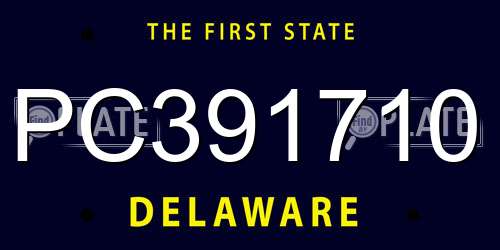 PC391710 Delaware License Plate