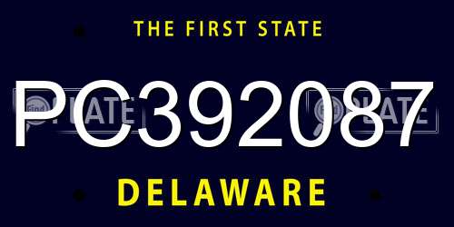 PC392087 Delaware License Plate