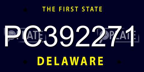 PC392271 Delaware License Plate